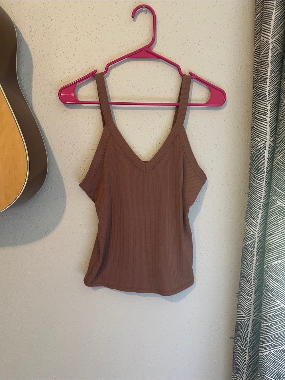 Full Tilt Brown Ribbed V-Neck Camisole